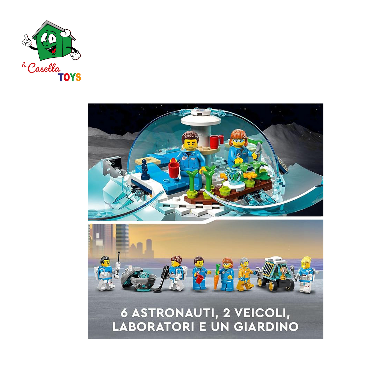 LEGO City Base di Ricerca Lunare, Modellino da Costruire con Centro Spaziale, Base NASA con Veicolo Rover e 6 Minifigure di Astronauti, Giochi per Bambini, Bambine, Ragazzi e Ragazze da 7 Anni 60350