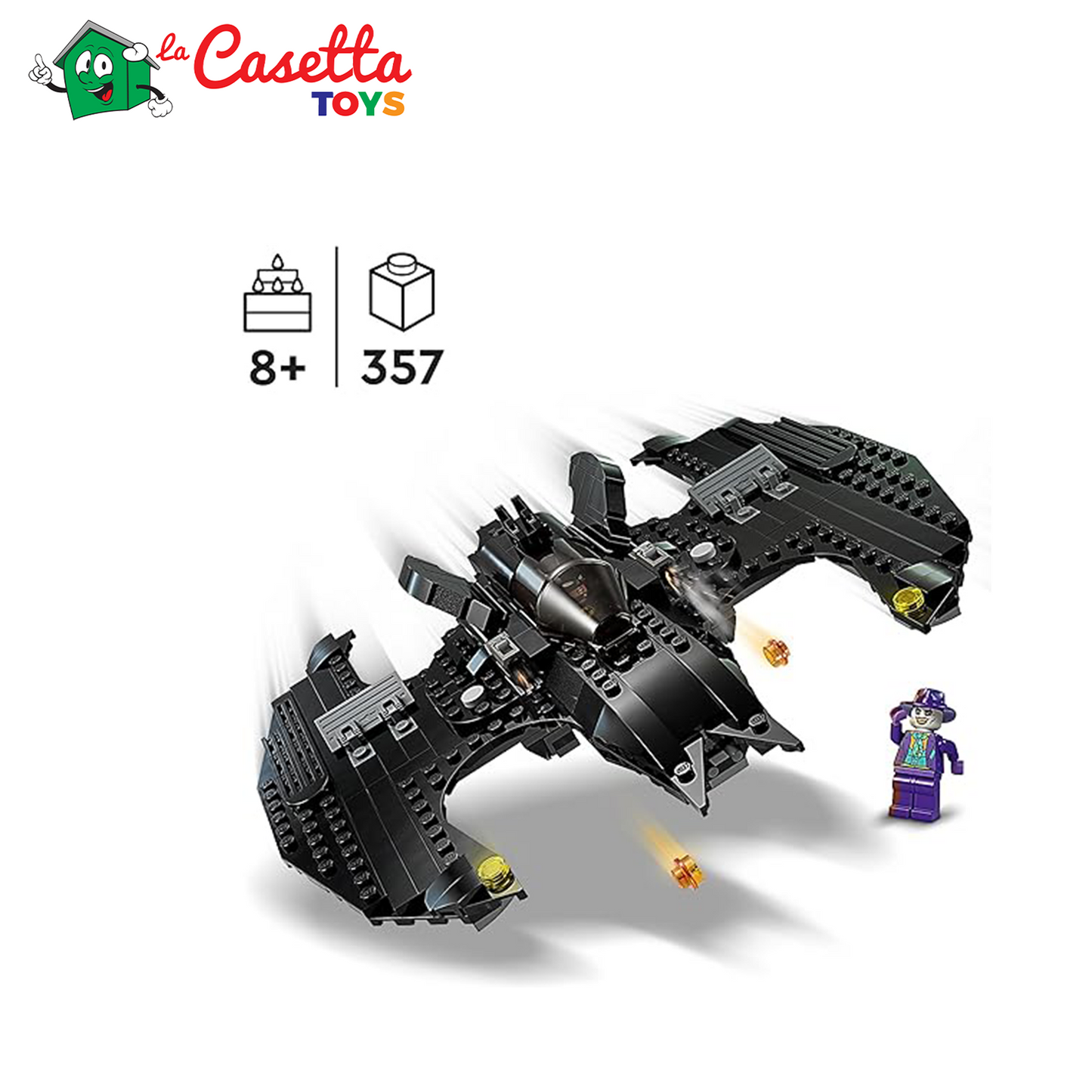 LEGO DC Bat-Aereo: Batman vs. The Joker, Iconico Aeroplano Giocattolo dal Film del 1989 con 2 Minifigure, Playset Classico del Supereroe, Idea Regalo di Compleanno per Bambini e Bambine 76265