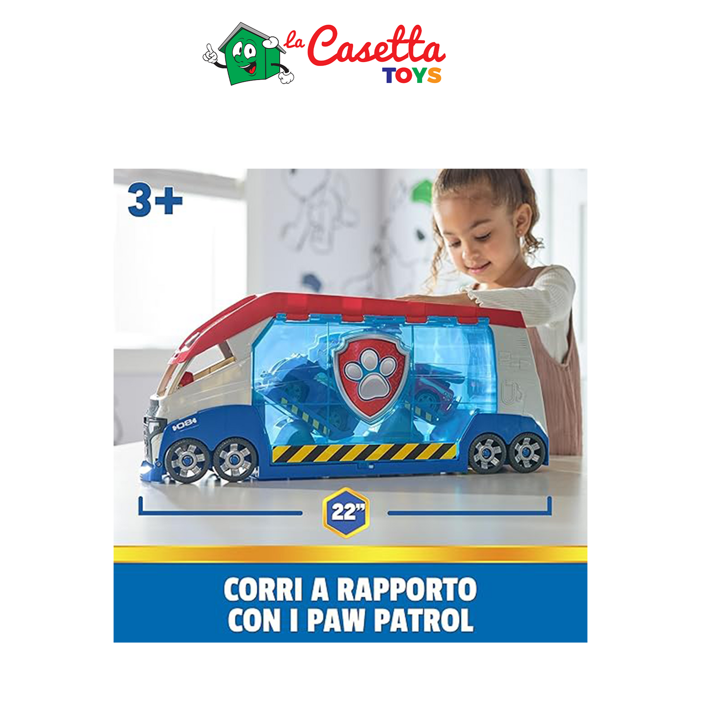 PAW Patrol, PAW Patroller trasformabile con lanciatore per veicoli, luci e suoni, personaggio di Ryder e quad giocattolo, Giocattoli per bambini e bambine da 3 anni in su