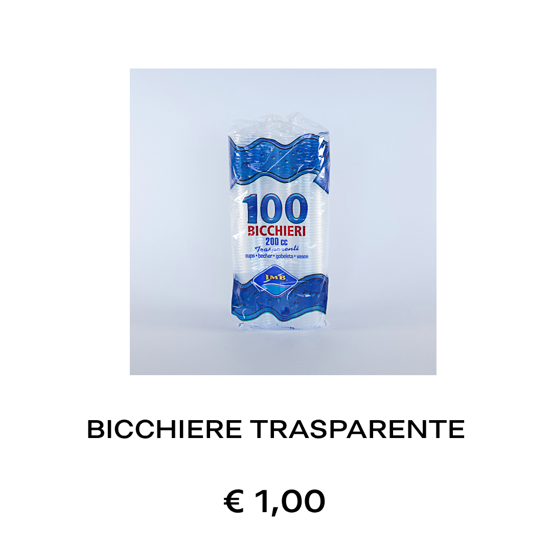 Bicchiere 200 cc 100 pz trasparente