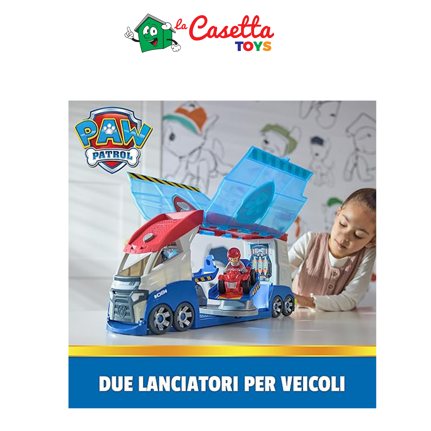 PAW Patrol, PAW Patroller trasformabile con lanciatore per veicoli, luci e suoni, personaggio di Ryder e quad giocattolo, Giocattoli per bambini e bambine da 3 anni in su