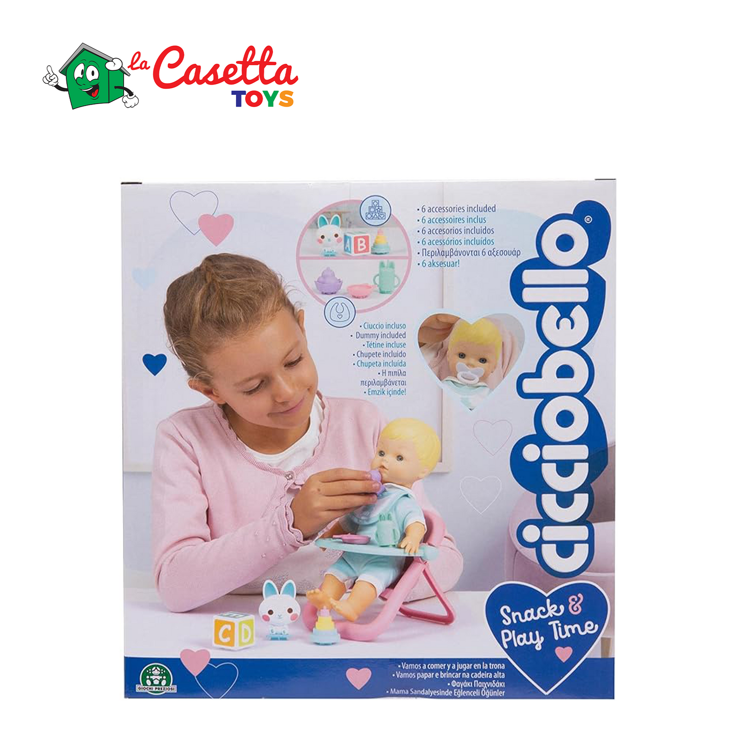 Cicciobello Snack & Playtime Il Palyset Per Vivere Momento Della Pappa, Oppure Quello Del Gioco, Per Bambini A Partire Dai 2 Anni, Cca8000,Giochi Preziosi