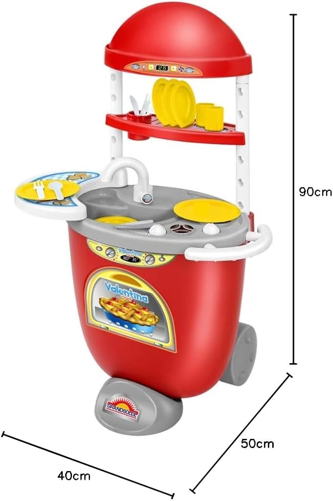 Globo Giocattoli - Cucina Giocattolo Trasportabile con 12 Accessori Inclusi, GrandSoleil 41868