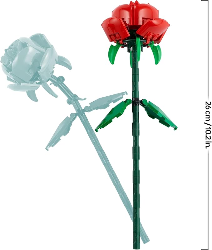 LEGO Botanicals Rose - Set da Costruire di Fiori Finti - Decorazione Floreale da Casa o da Scrivania - Gioco della Natura per Bambine, Bambini e Adolescenti da 8 Anni - Regalo di Compleanno - 40460