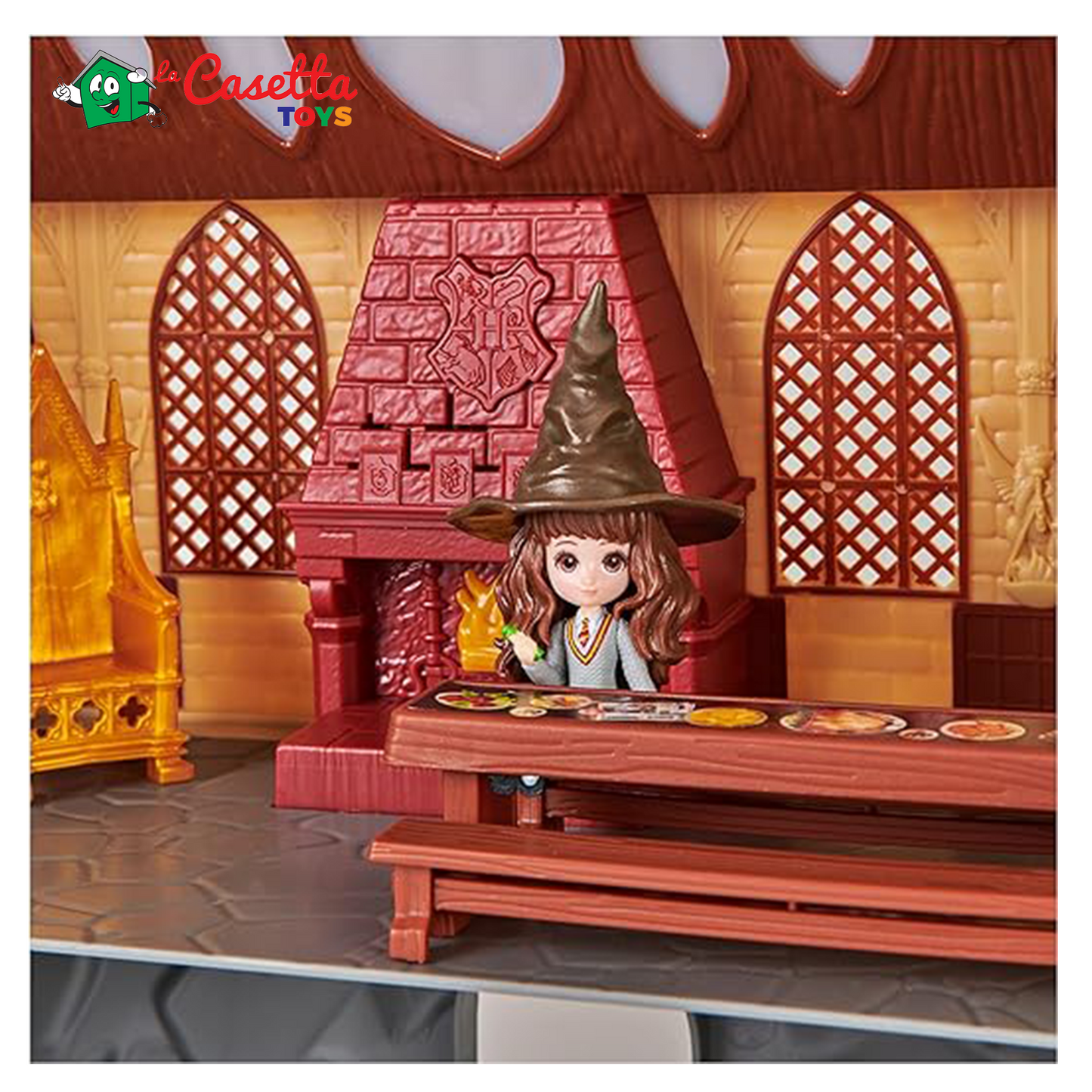 Wizarding World, Castello di Hogwarts di Harry Potter, con 12 accessori, luci, suoni e bambola Hermione esclusiva - dai 5 anni