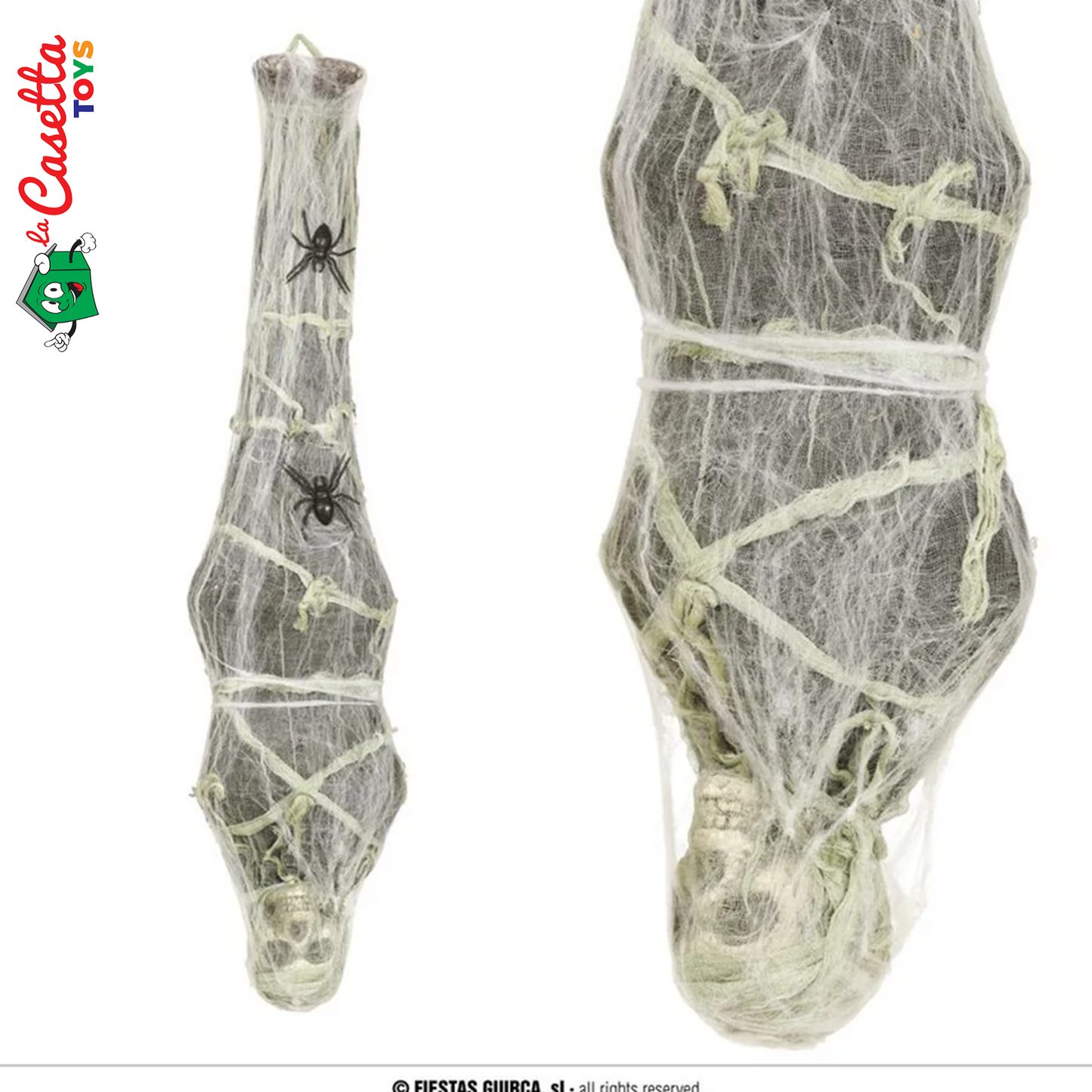 Scheletro sospeso avvolto con bende 120cm Codice: 8434077260210 26021 Scheletro sospeso avvolto con bende 120cm