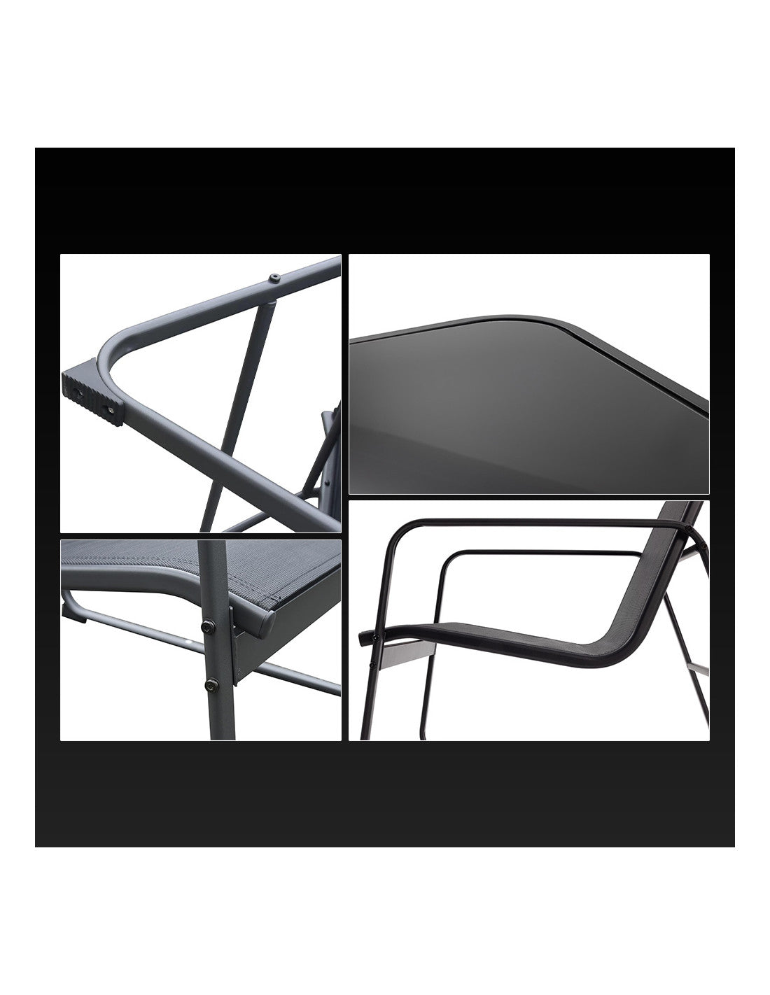 Set Giardino Zanzibar NERO Salotto 4pz da Esterno Divano 2 Poltrone e Tavolino