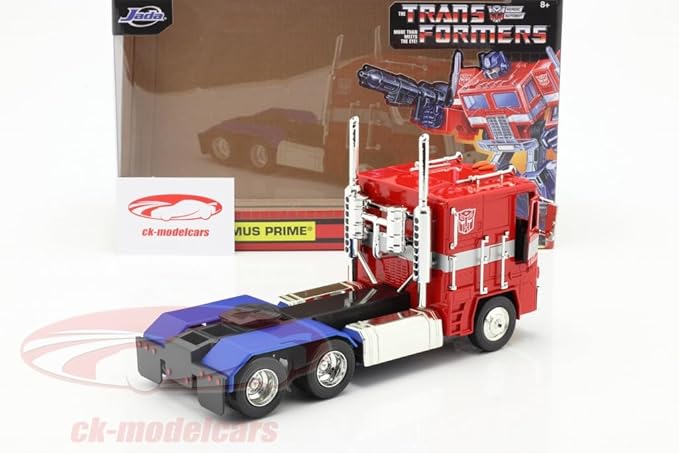 Jada - Transformers Optimus prime, 253115010, +8 anni, die-cast, scala 1:24, funzionamento a ruota libera, da collezione