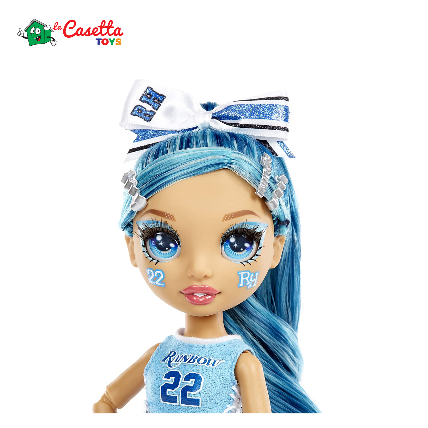 Rainbow High Cheer Fashion Doll - Abiti eleganti, pompon e bambola Cheerleader Skyler Bradshaw, fashion doll "blu", Serie Rainbow High Cheer, Regalo ottimo a partire dai 6 anni