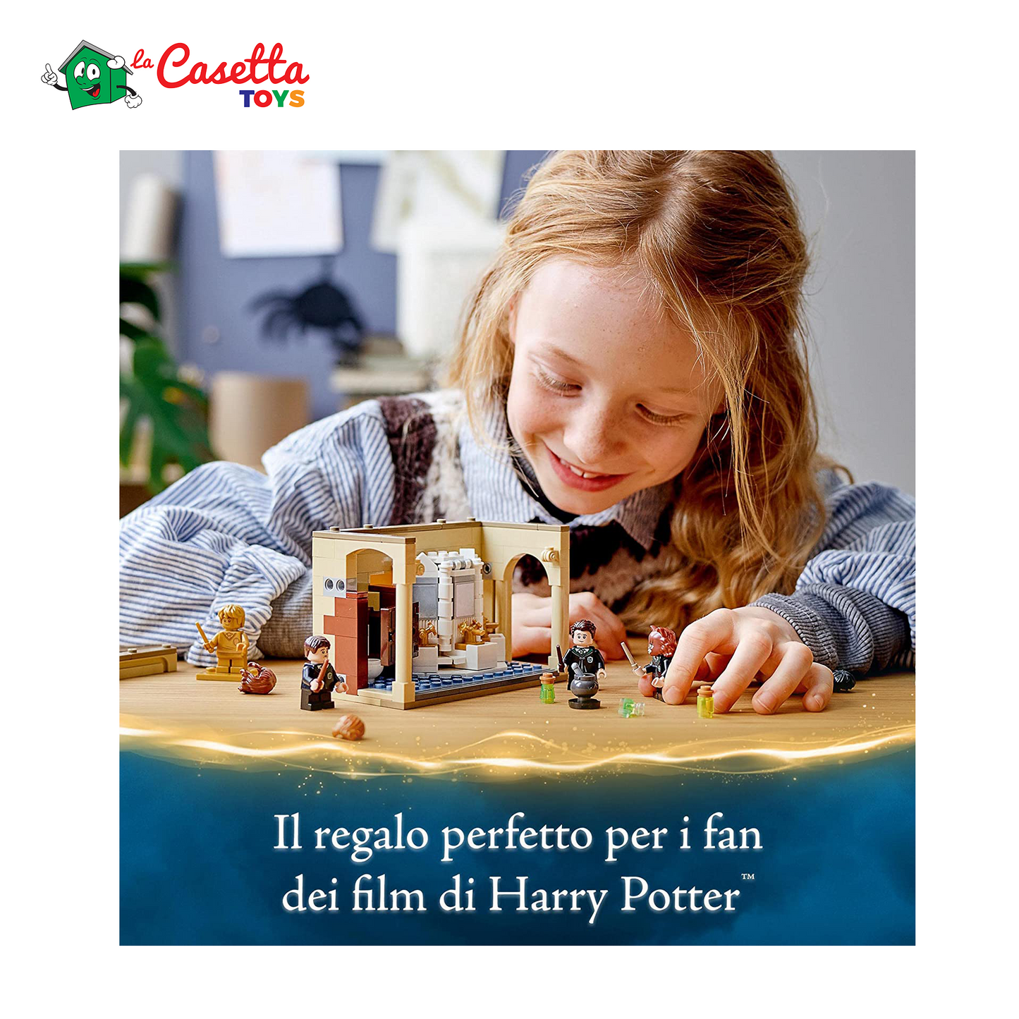 LEGO 76386 Harry Potter Hogwarts: Errore della Pozione Polisucco, Castello Giocattolo con Minifigure d'Oro del 20° Anniversario