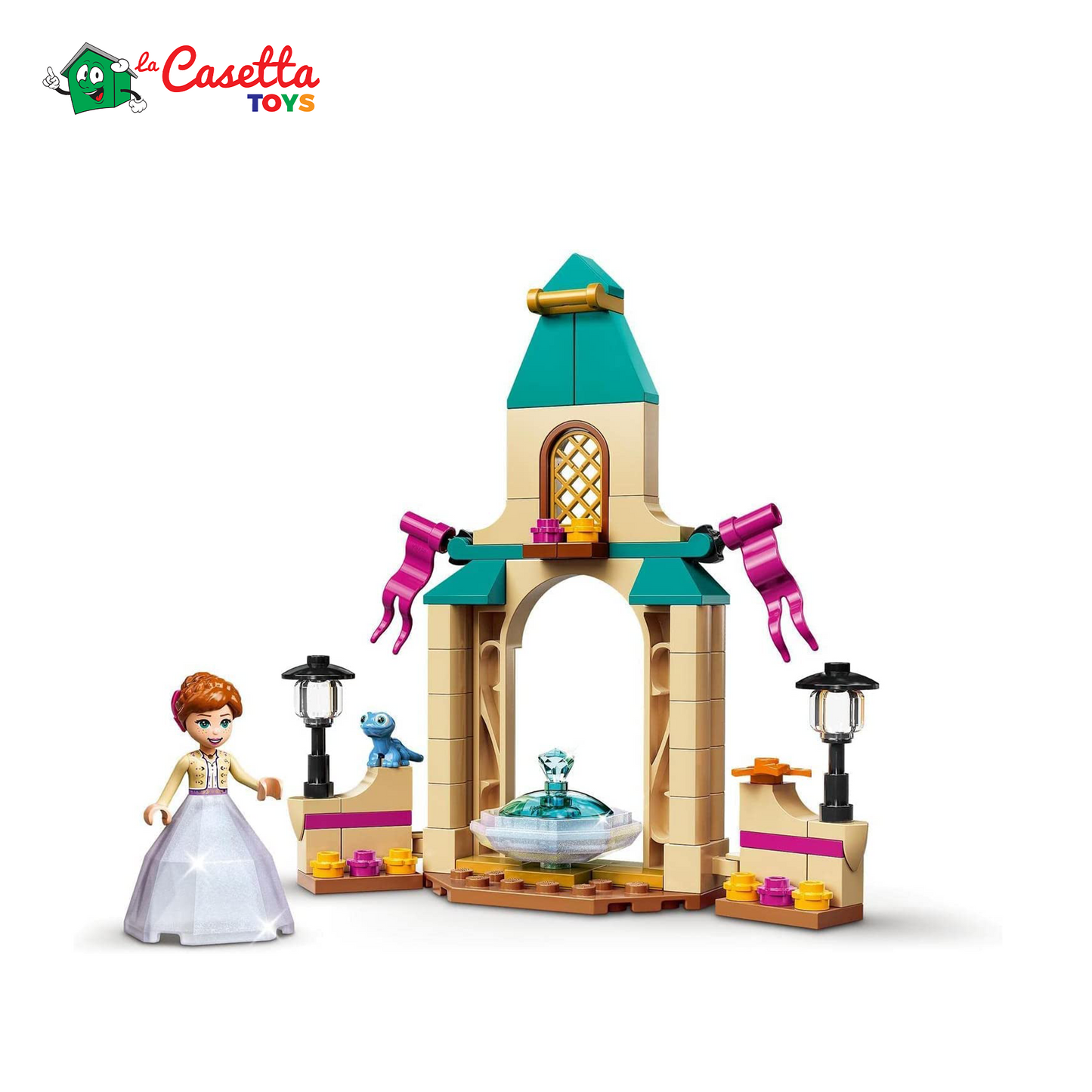LEGO 43198 Disney Il Cortile del Castello di Anna, Giocattolo con Principessa Frozen 2, Collezione Abito Diamante