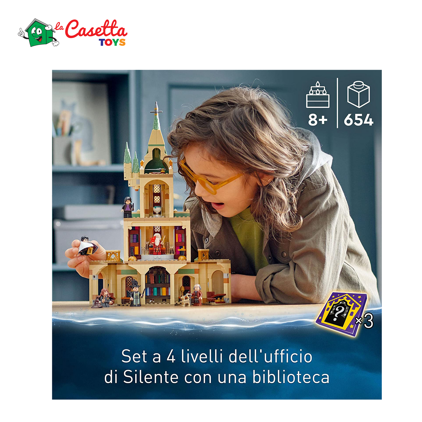 LEGO 76402 Harry Potter Hogwarts: Ufficio di Silente, Set Modulare Castello Giocattolo, Cappello Parlante e Spada di Grifondoro, Giochi per Bambini