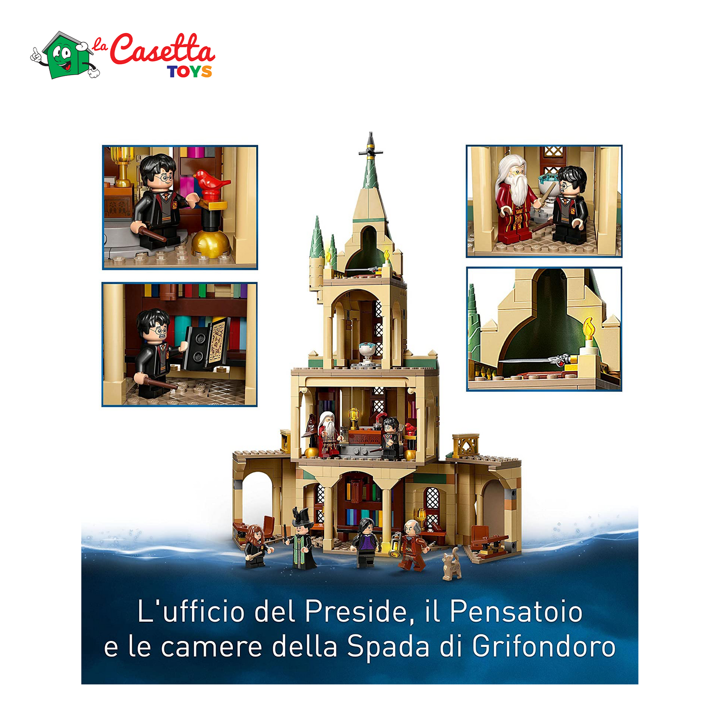 LEGO 76402 Harry Potter Hogwarts: Ufficio di Silente, Set Modulare Castello Giocattolo, Cappello Parlante e Spada di Grifondoro, Giochi per Bambini