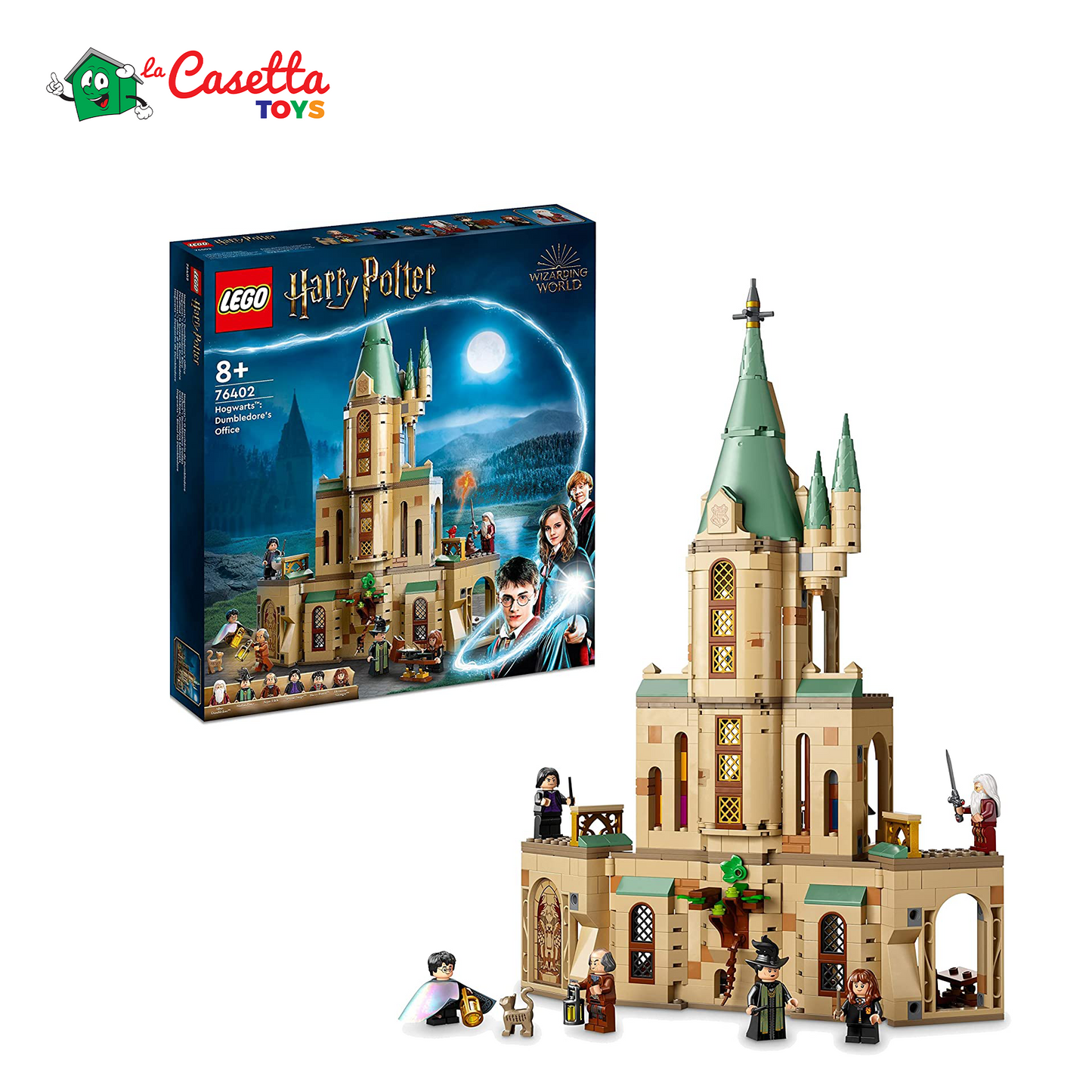 LEGO 76402 Harry Potter Hogwarts: Ufficio di Silente, Set Modulare Castello Giocattolo, Cappello Parlante e Spada di Grifondoro, Giochi per Bambini