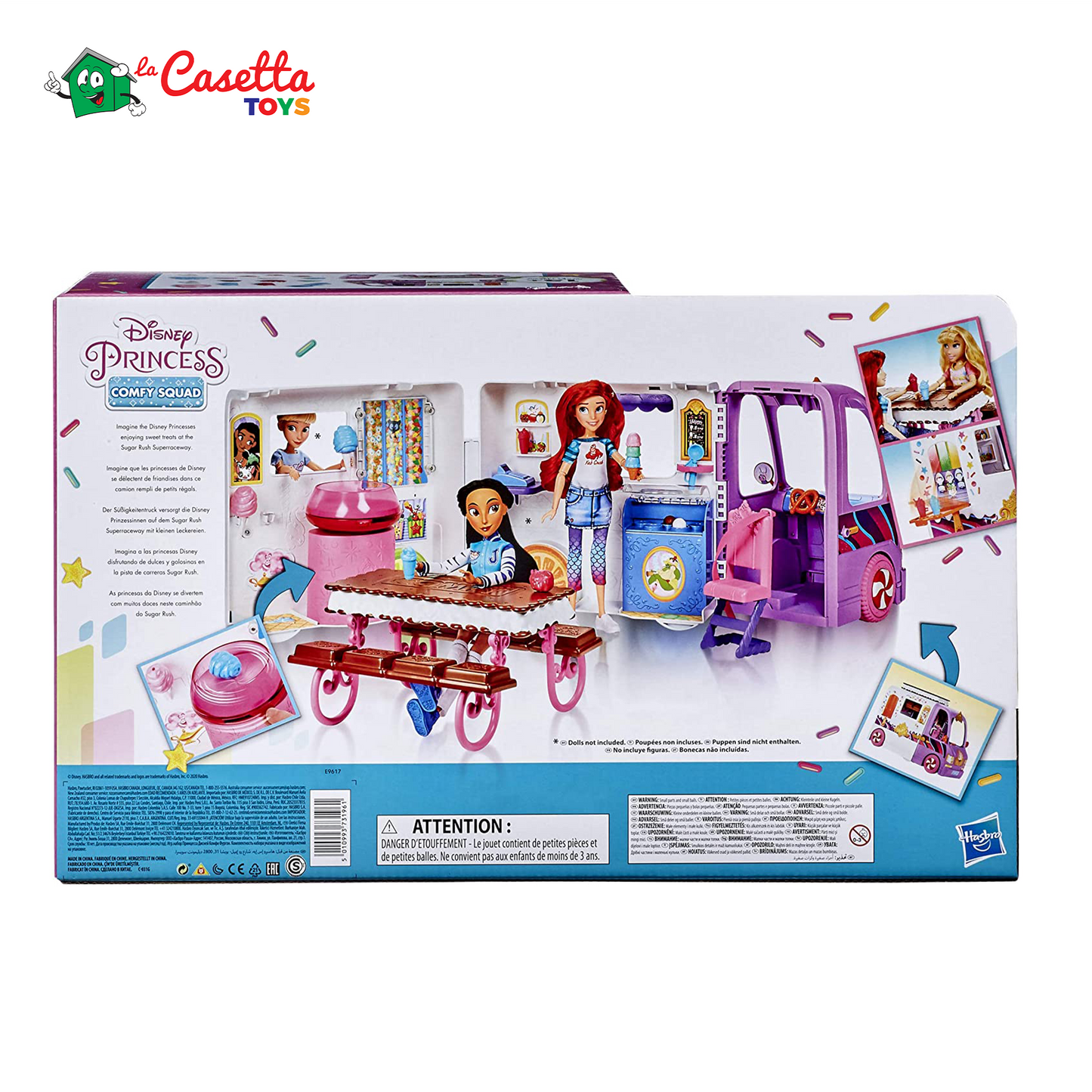 Hasbro Disney Princess Camioncino dei Gelati Principesse Disney Comfy Squad, Camper per Bambole con 16 Accessori