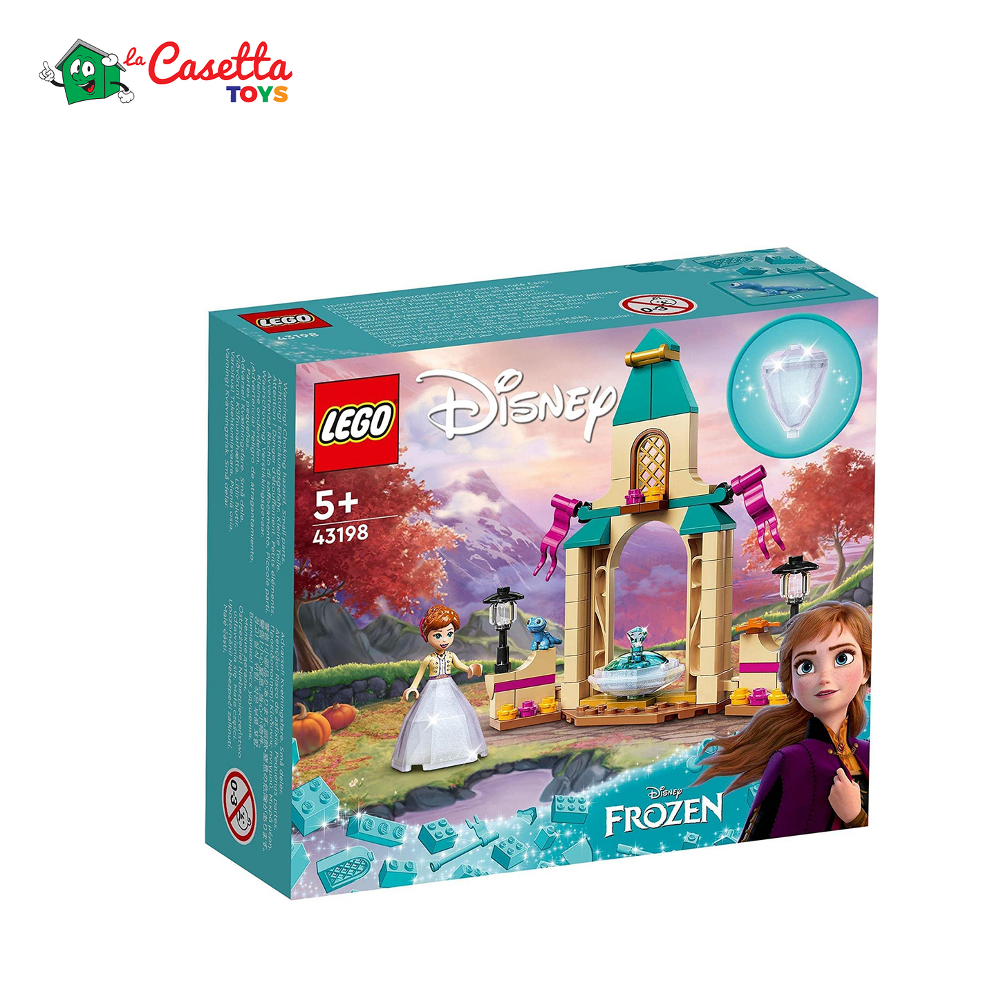 LEGO 43198 Disney Il Cortile del Castello di Anna, Giocattolo con Principessa Frozen 2, Collezione Abito Diamante