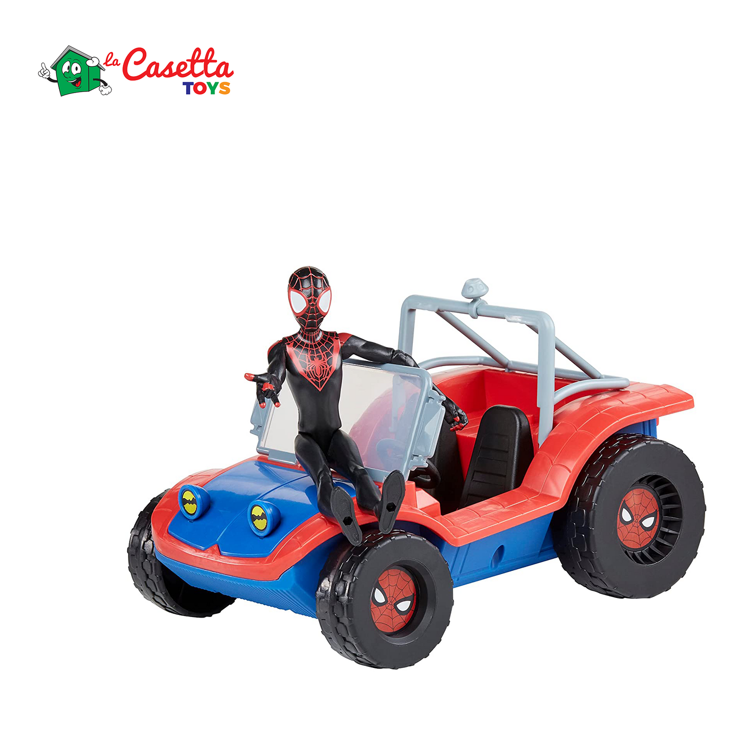 Hasbro, Marvel Spider-Man, La macchina di Miles Morales e Spider-Ham, veicolo da 15 cm con action figure, per bambini e bambine dai 4 anni in su