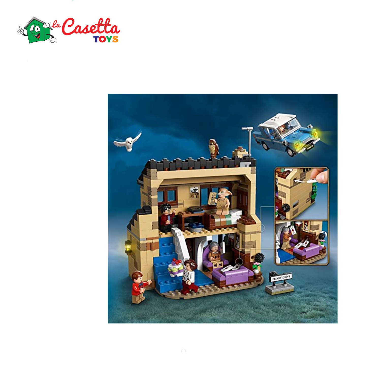 LEGO 75968 Harry Potter Privet Drive, 4, Casa Dursley con Minifigure Dobby, la Civetta Edvige e Macchina Giocattolo, Giochi per Bambini, Idee Regalo Visita lo Store di LEGO