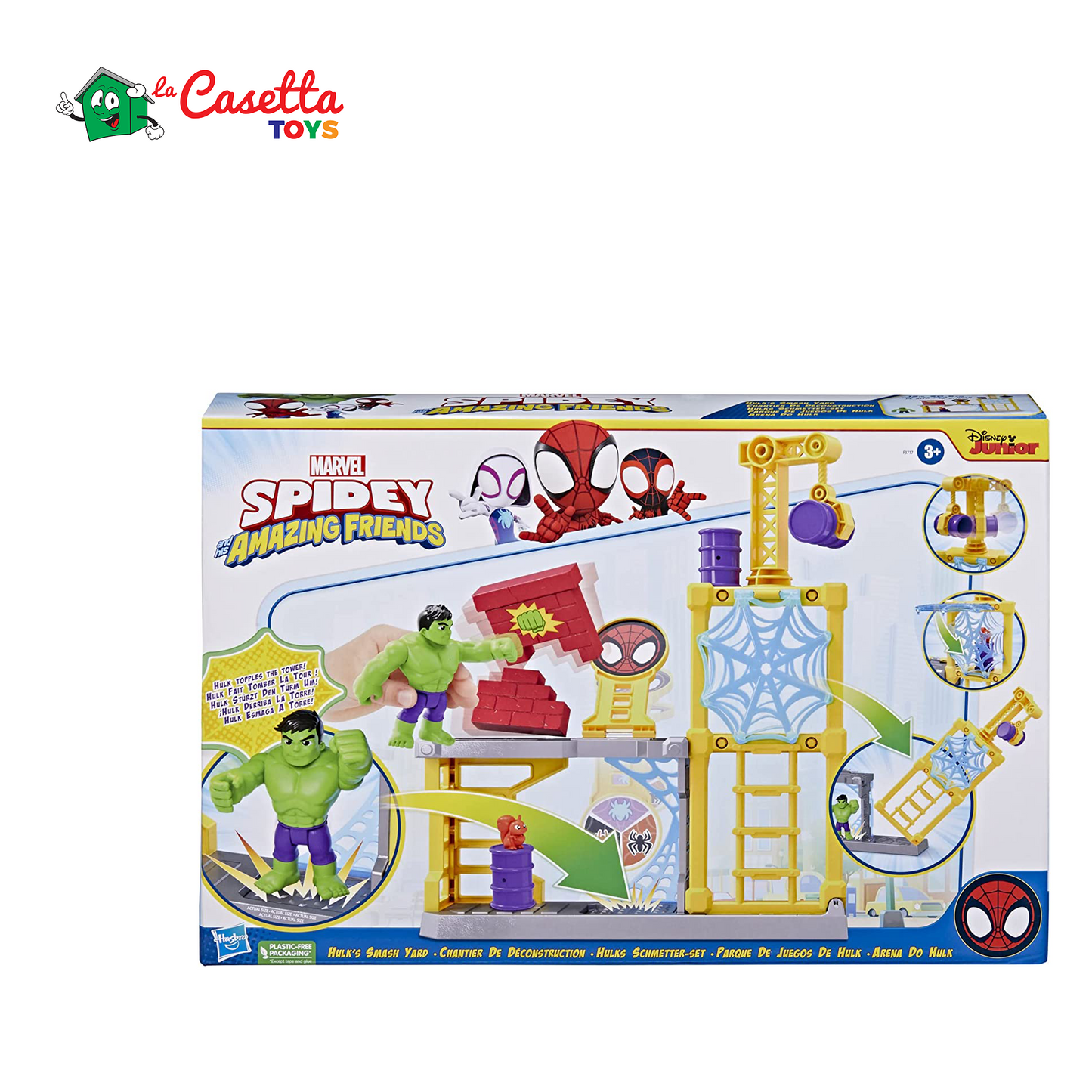 Hasbro Spidey e I Suoi Fantastici Amici, Hulk’s Smash Yard, playset di Hulk, Giocattolo per età prescolare, per Bambini e Bambine dai 3 Anni in su