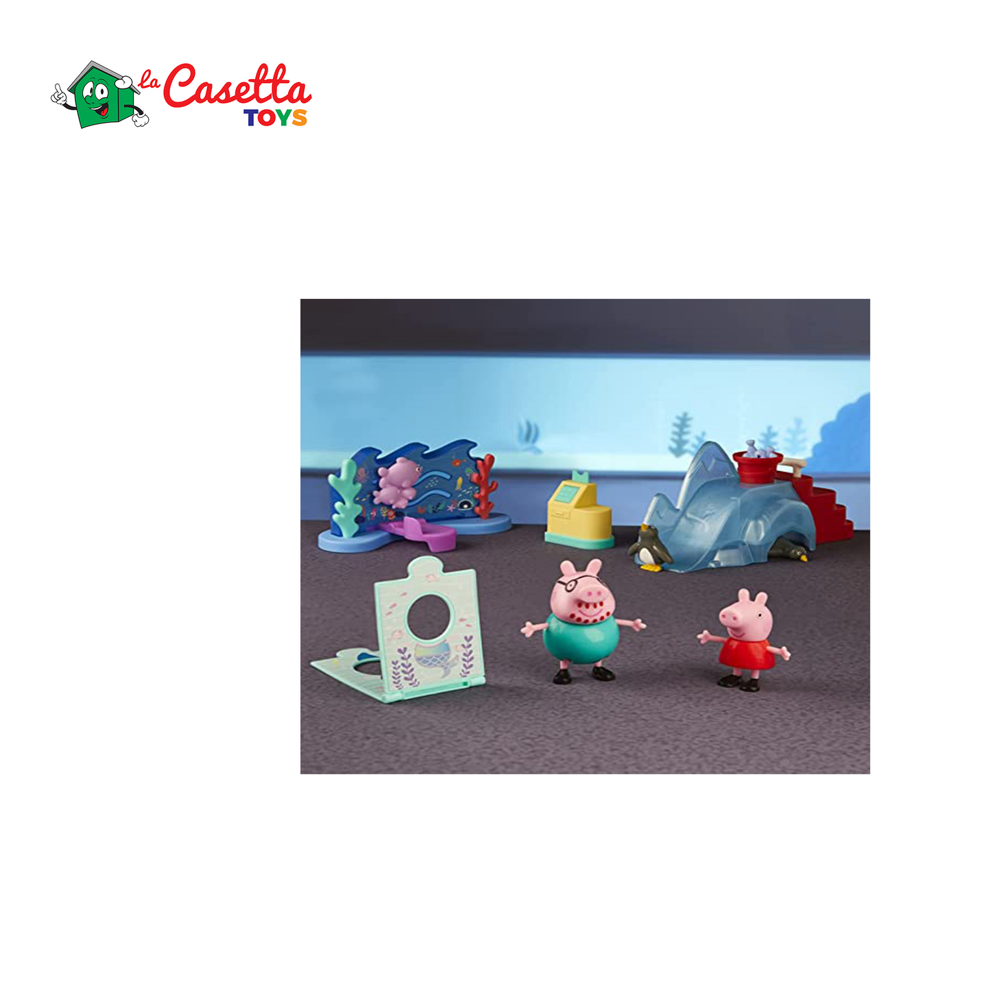 Peppa Pig Hasbro Peppa all'acquario, Playset Giocattolo per età Prescolare, Include 4 Action Figure e 8 Accessori, dai 3 Anni in su