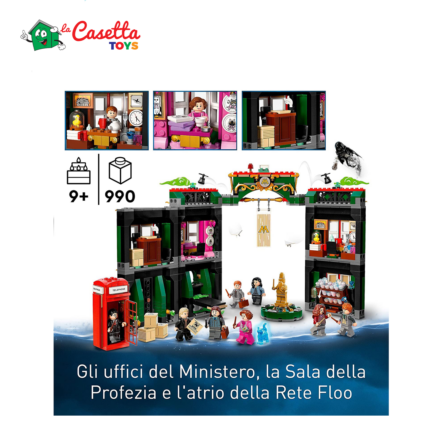 LEGO 76403 Harry Potter Ministero della Magia, Modellino da Costruire Modulare con 12 Minifigure, Giochi per Bambini, Ragazzi e Ragazze da 9 Anni, Idee Regalo