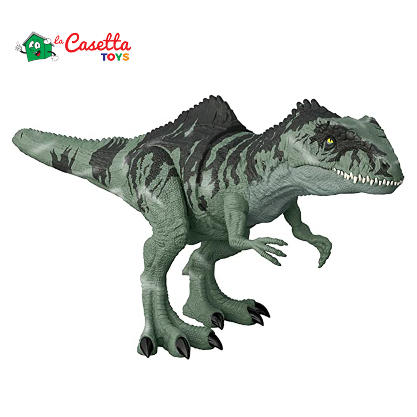 Jurassic World - Gigantosauro Attacco Letale con Fauci Mobili, con Ruggito e Movimenti, Dinosauro per Gioco Dinamico e Digitale, Giocattolo per Bambini 4+ Anni, GYC94