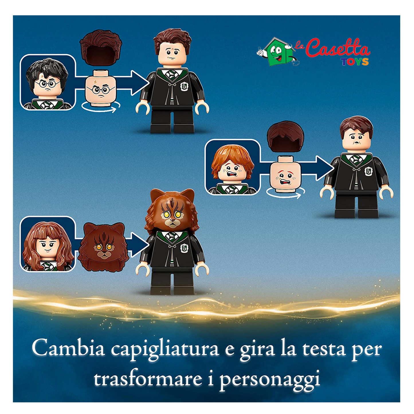 LEGO 76386 Harry Potter Hogwarts: Errore della Pozione Polisucco, Castello Giocattolo con Minifigure d'Oro del 20° Anniversario