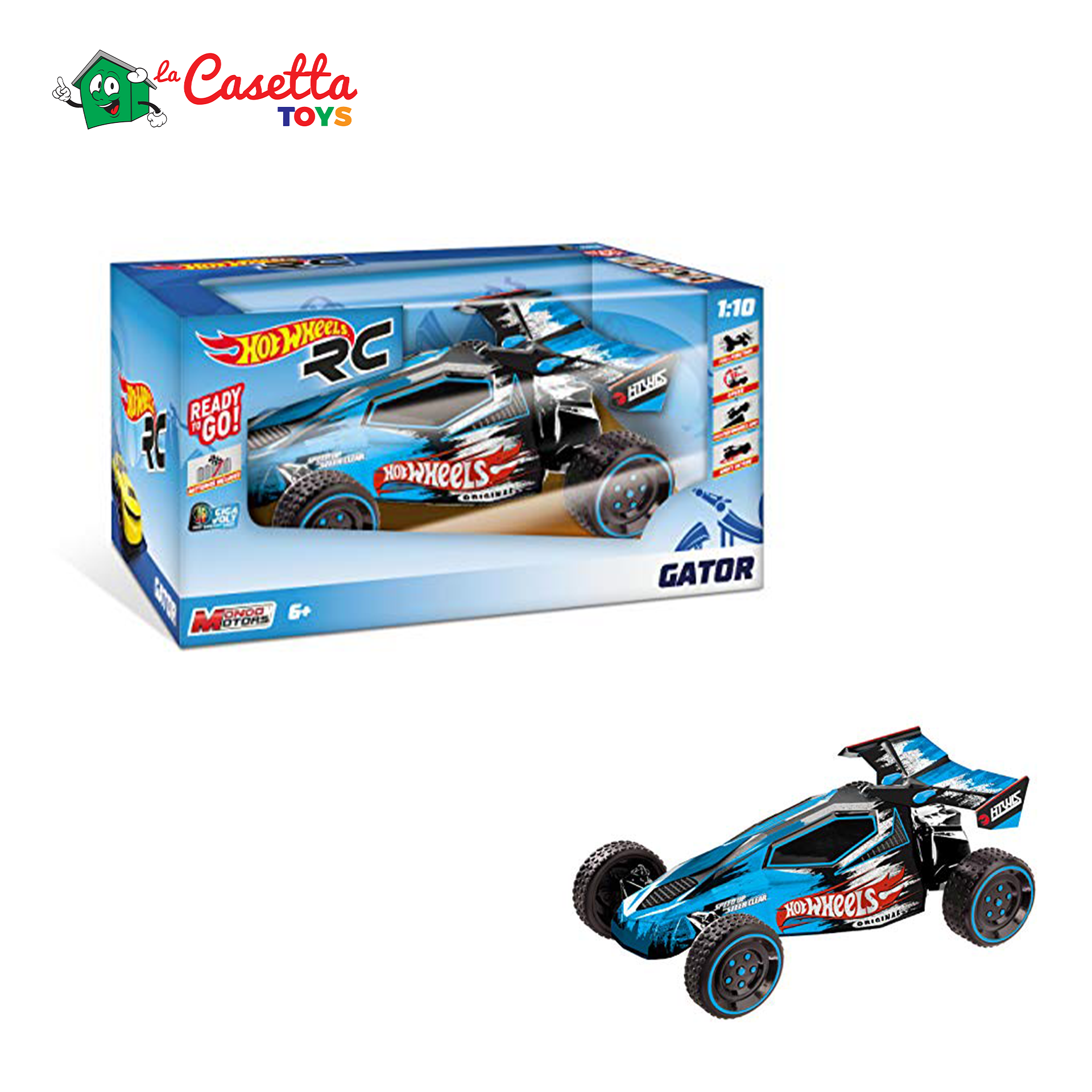 Mondo Motors Hot Wheels Buggy Gator macchina radiocomandata per bambini Batteria ricaricabile 63443