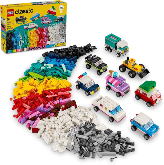 LEGO Veicoli creativi classici, kit di costruzione in mattoni colorati con camion dei gelati, giocattolo auto della polizia, modellino di auto da città e altro 11036
