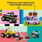 LEGO Veicoli creativi classici, kit di costruzione in mattoni colorati con camion dei gelati, giocattolo auto della polizia, modellino di auto da città e altro 11036