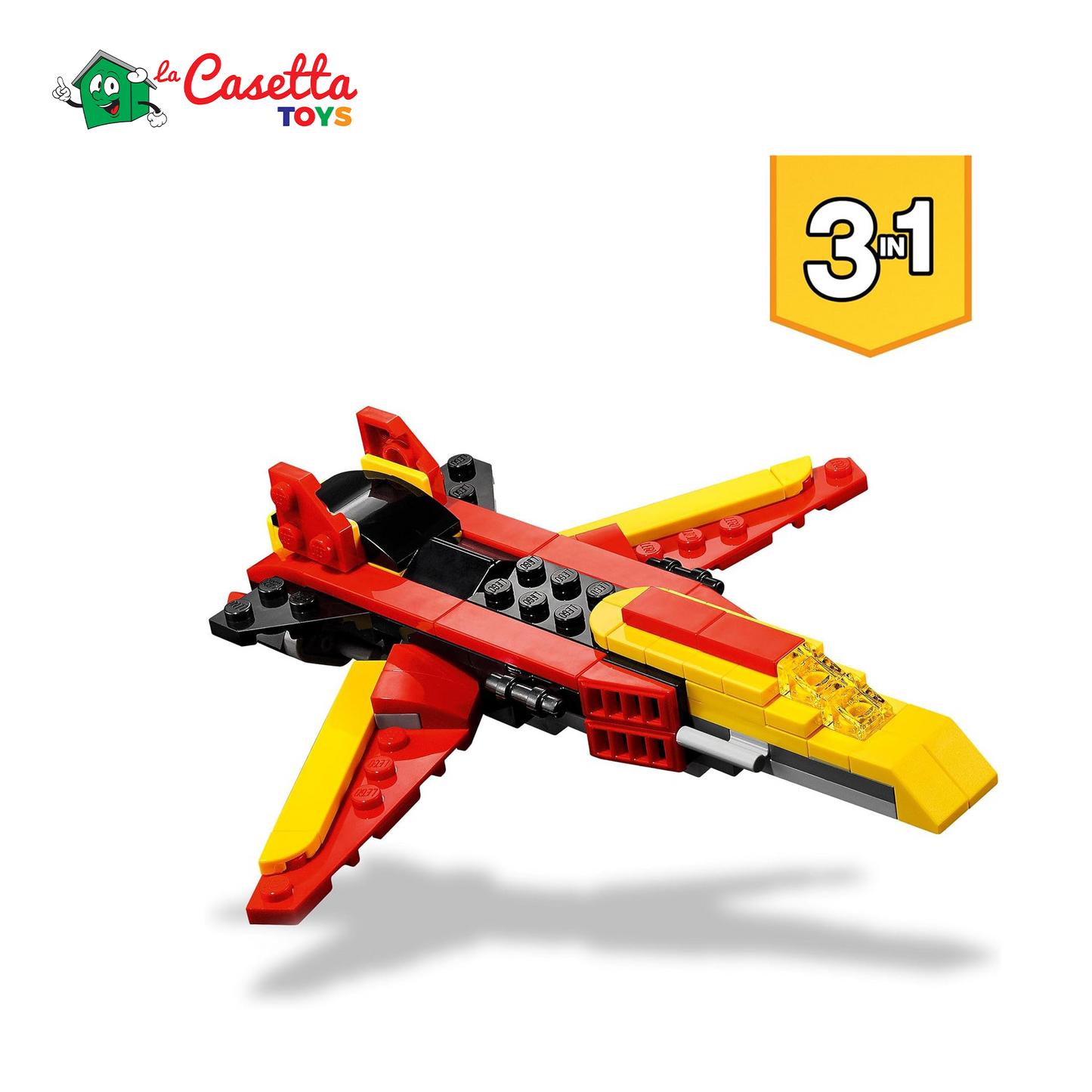 LEGO 31124 Creator 3 In 1 Super Robot, Set Di Costruzioni In Mattoncini, Aereo E Drago Giocattolo Per Bambina E Bambino Dai 6 Anni In Su, Con Parti Regolabili