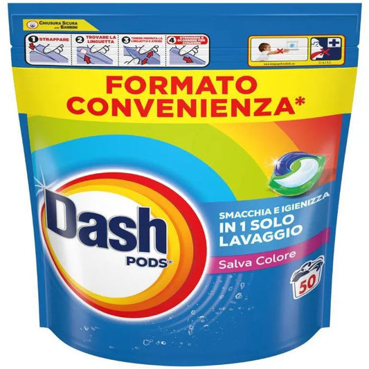 Dash 3in1 salva colore - 50 pods per bucato