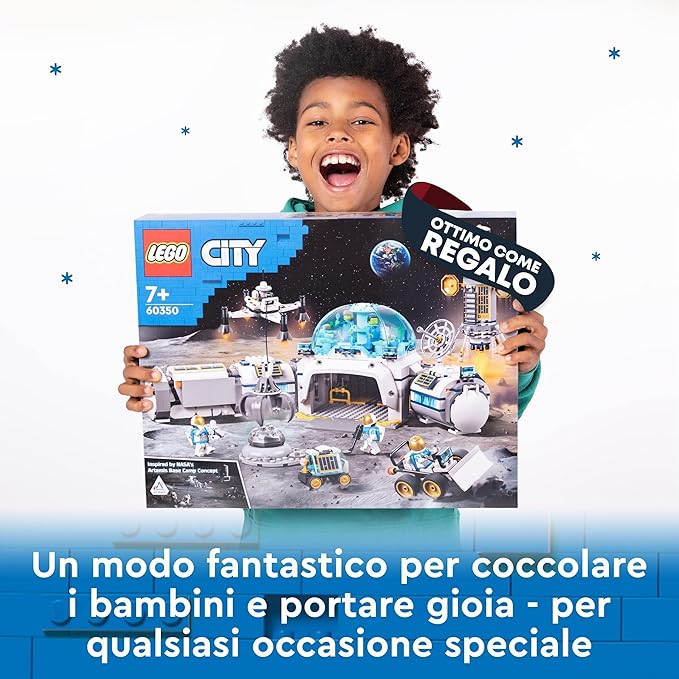 LEGO City Base di Ricerca Lunare, Modellino da Costruire con Centro Spaziale, Base NASA con Veicolo Rover e 6 Minifigure di Astronauti, Giochi per Bambini, Bambine, Ragazzi e Ragazze da 7 Anni 60350