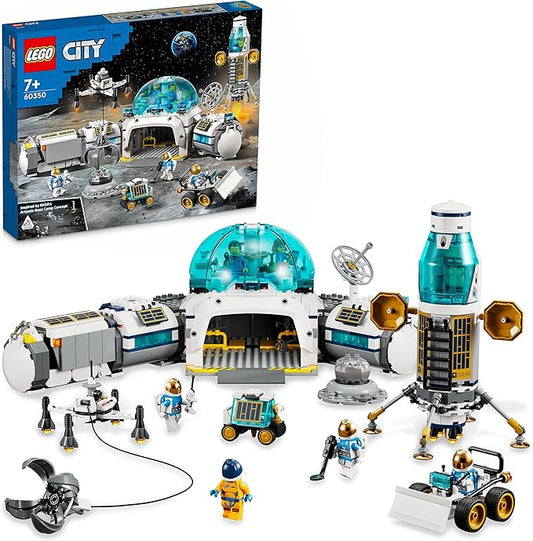 LEGO City Base di Ricerca Lunare, Modellino da Costruire con Centro Spaziale, Base NASA con Veicolo Rover e 6 Minifigure di Astronauti, Giochi per Bambini, Bambine, Ragazzi e Ragazze da 7 Anni 60350