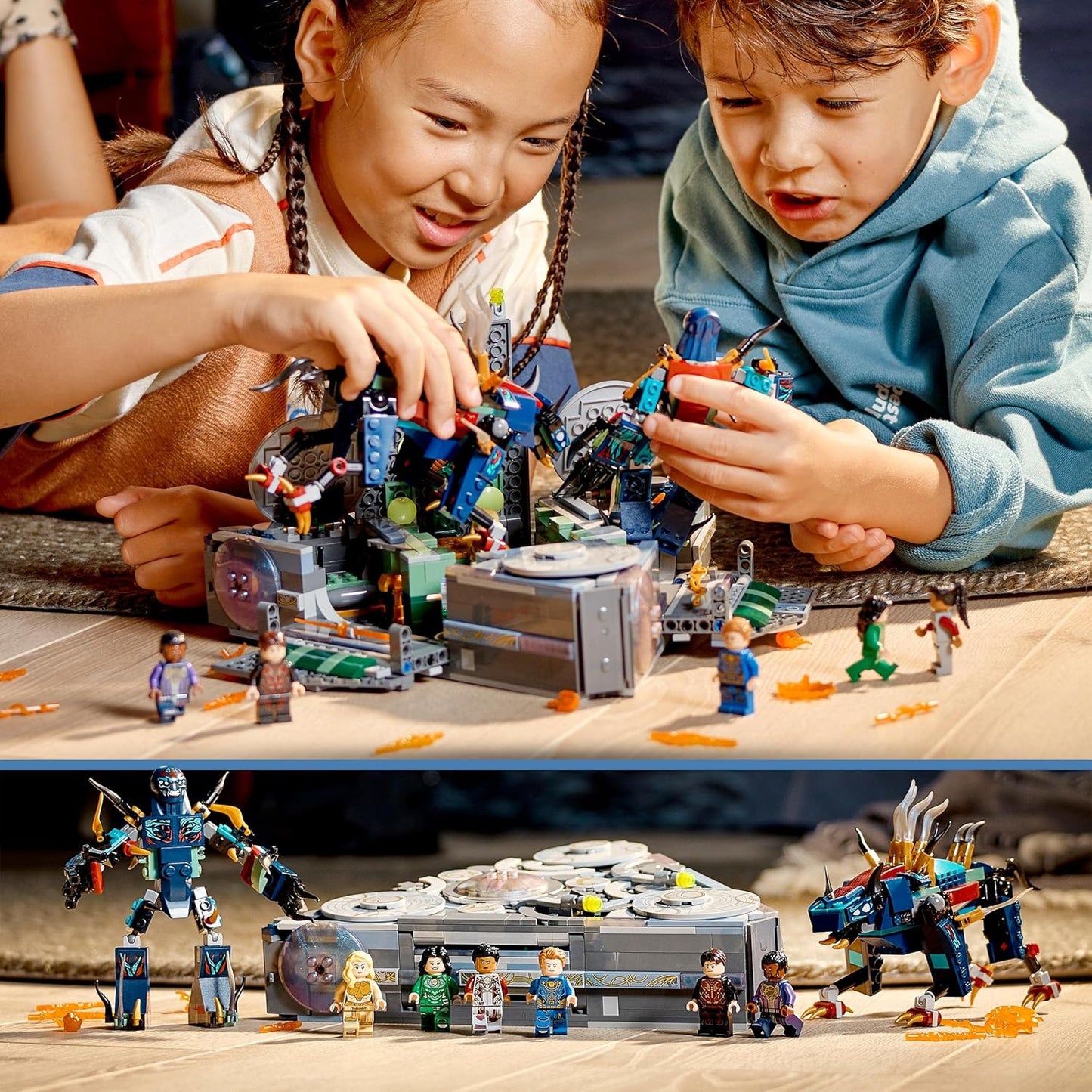 LEGO Marvel L'Ascesa di Domo, Navicella Spaziale dal Film sugli Eterni,Giocattolo da Costruire con 6 Minifigure dei Supereoi e 2 Deviant, Idee Regalo, Giochi per Bambini e Bambine da 8 Anni 76156
