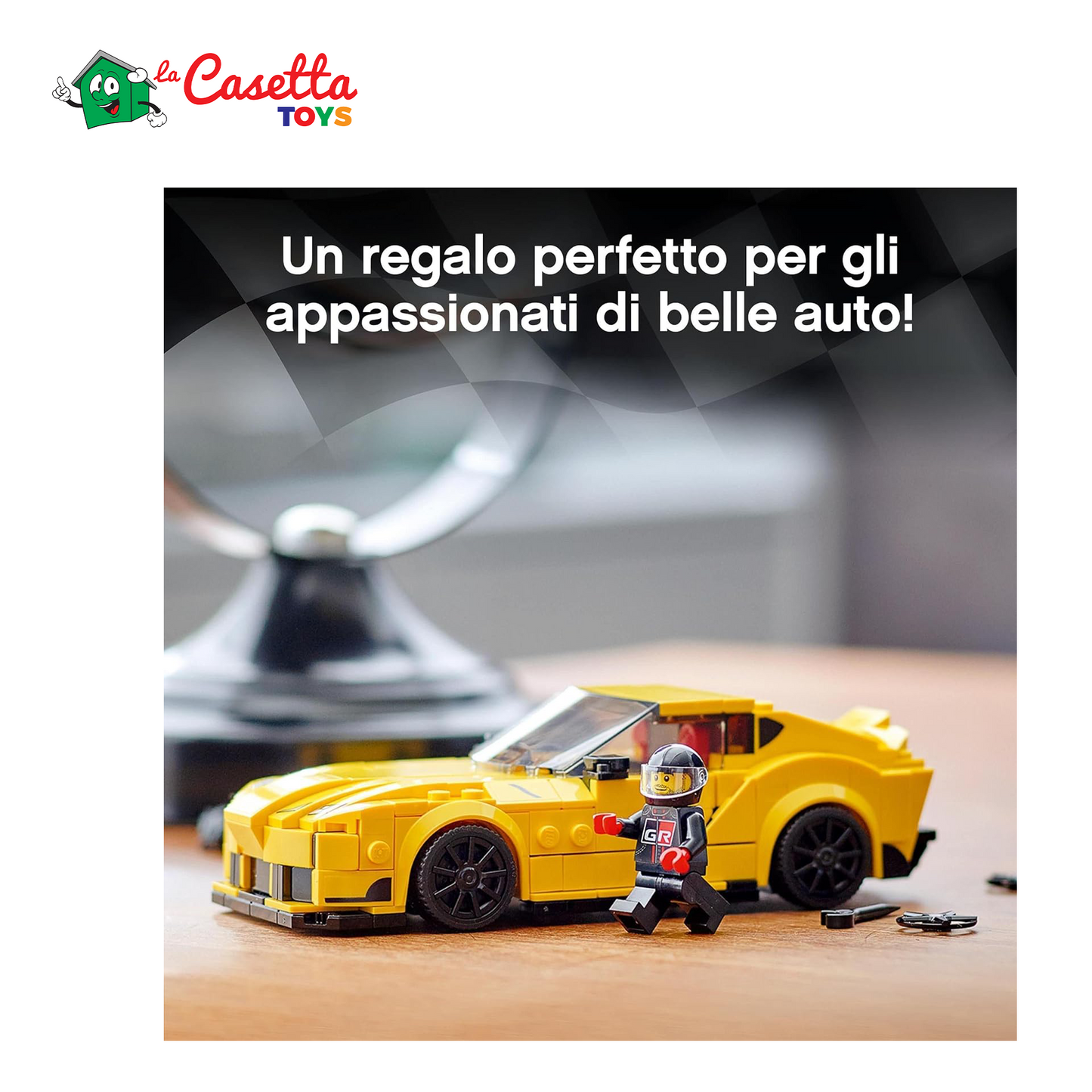 LEGO 76901 Speed Champions Toyota GR Supra, Macchina Giocattolo per Bambini di 7 Anni, Auto Sportiva da Corsa con Pilota