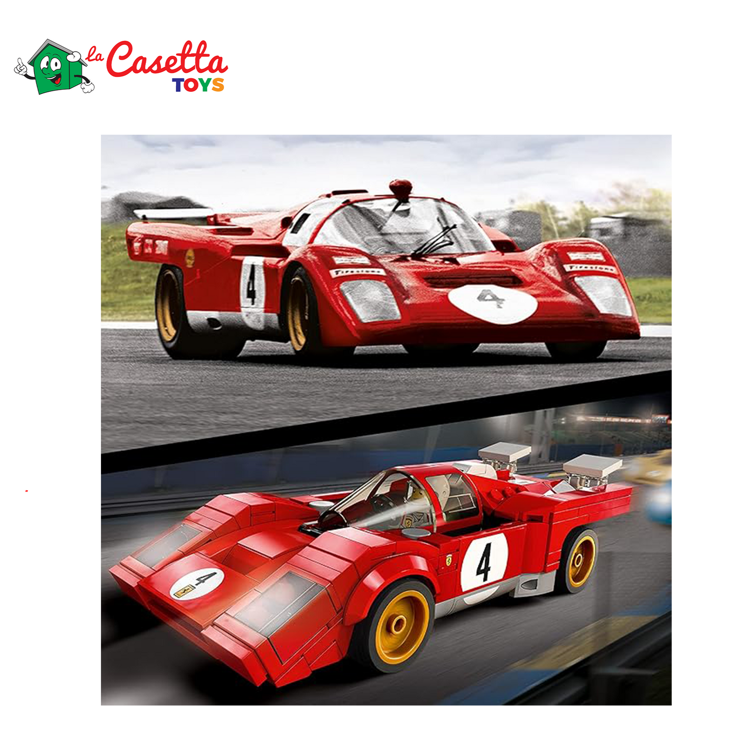 LEGO Speed Champions 1970 Ferrari 512 M, Macchina Giocattolo da Corsa, Supercar, Auto Sportiva Rossa, Modellismo, Collezione 2022 76906