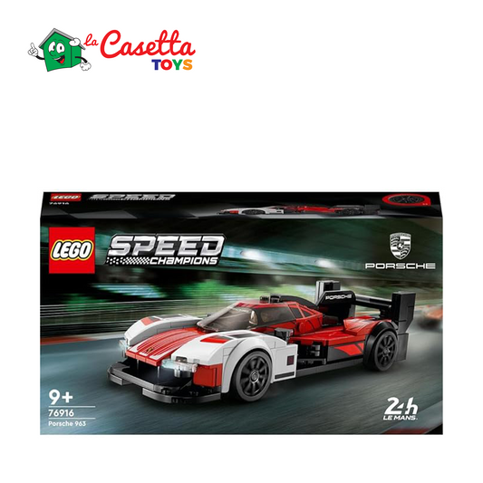 LEGO 76916 Speed Champions Porsche 963, Modello di Auto da Costruire, Set Macchina Giocattolo per Bambini e Bambine, Veicolo Supercar da Collezione 2023 con Minifigure del Pilota