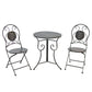 Set giardino Bistrot tavolo rotondo 60 cm e 2 sedie in metallo Grigio