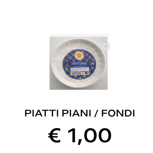 PIATTI PIANI IN PLASTICA RIUTILIZZABILI PZ. 20