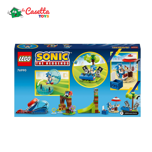 LEGO 76990 Sonic the Hedgehog Sfida della Sfera di Velocità di Sonic, Costruzioni Giocattolo con 3 Personaggi e la Figura di Moto Bug Badnik, Giochi per Bambini, Bambine, Ragazzi e Ragazze dai 6 Anni