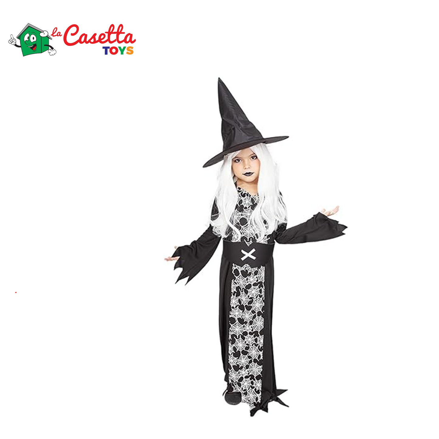 Rubies Costume Strega Telabruja Glow In Dark per Ragazze e Ragazzi, Vestito Luminoso al Buio e Cappello, Licenza Ufficiale Costume Strega per Halloween Feste