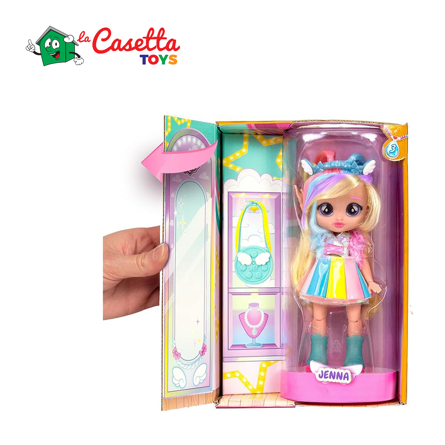 BFF BY CRY BABIES Jenna - Collezionabile Bambola Fashion con lunghi Capelli, vestiti in tessuto e 9 accessori-Giocattolo Ottimo per Bambine e Bambini +5 Anni