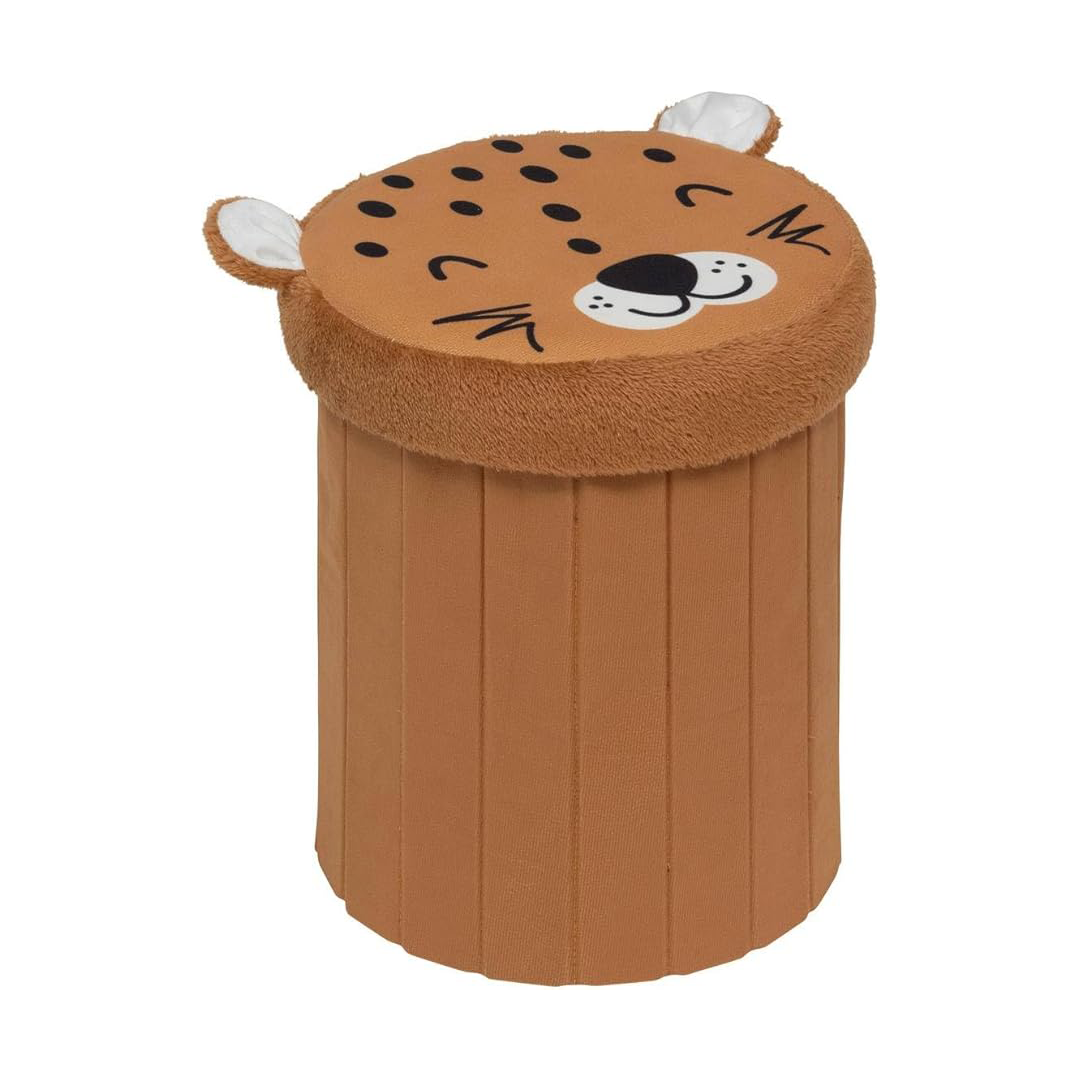 ATMOSPHERA CREATEUR D'INTERIEUR - Pouf-cassaforte leopardato pieghevole anoki arancione d30x36cm