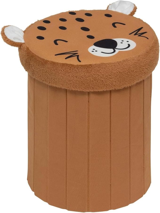 ATMOSPHERA CREATEUR D'INTERIEUR - Pouf-cassaforte leopardato pieghevole anoki arancione d30x36cm