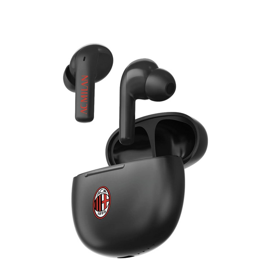 TECHMADE Seven Auricolari Wireless A.C. Milan, Doppio Microfono, Bambini e Ragazzi, Squadra di Calcio, Idea Regalo per Tifosi