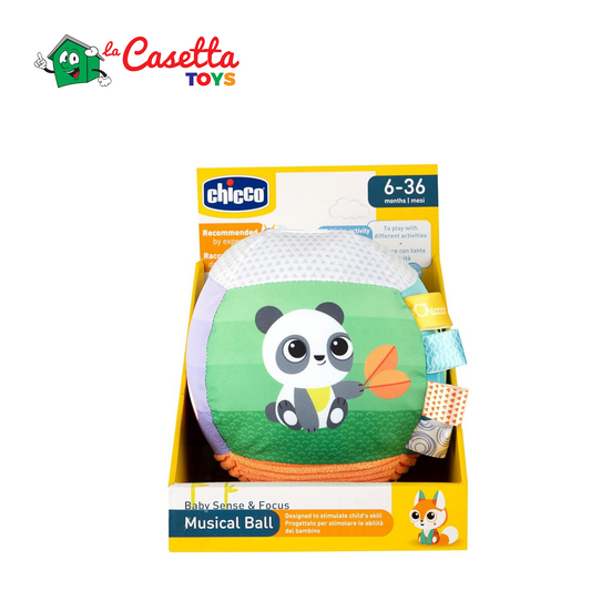 Chicco Palla Musicale Elettronica, Melodie e Suoni, Pallla Morbia con Tessuti e Etichette, Per Gattonare, Specchietto per Giochi di Luce, Lavabile in Lavatrice, Giochi Bambini 3 Mesi - 3 Anni