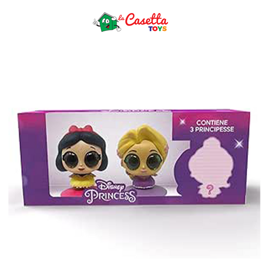 Sbabam, Disney Princess Toys, Principesse Disney Bambole con Occhi Glitter, 3 Pz, Giochi per Bambini da Edicola, Principesse Disney Piccole, Disney Gadget e Regalo Bambina con Personaggio a Sorpresa