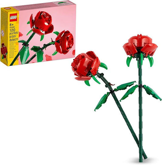 LEGO Botanicals Rose - Set da Costruire di Fiori Finti - Decorazione Floreale da Casa o da Scrivania - Gioco della Natura per Bambine, Bambini e Adolescenti da 8 Anni - Regalo di Compleanno - 40460