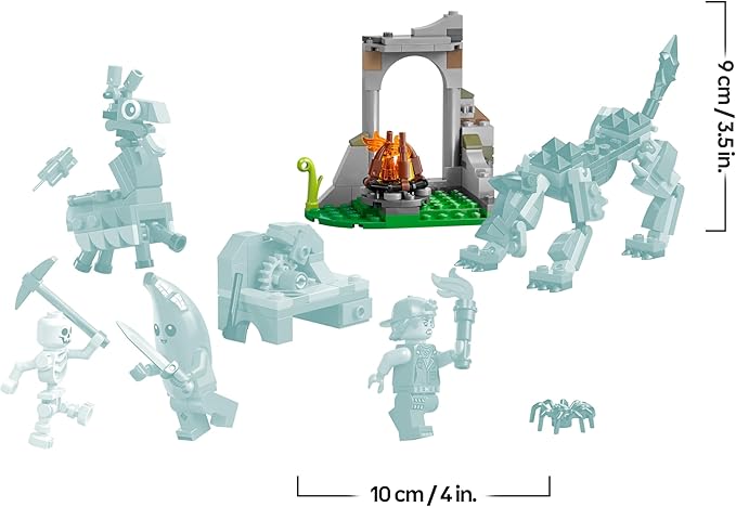 LEGO Fortnite Campo di Bananita e Starter Giocattolo - Include le Figure del Lupo e del Lama delle Scorte, 3 Minifigure e un Falò - Regalo per Gamer, Bambini, Bambine e Fan da 7 Anni - 77075
